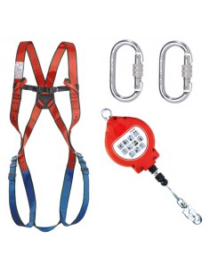Kit antichute 2 points d'ancrage+antichute rappel automatique