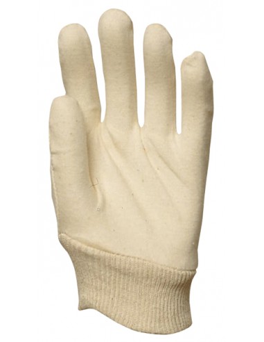 Gants de manipulation légère et protection des pièces, coton interlock, poignet bord côtes