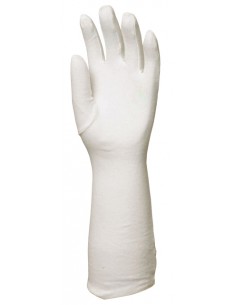 Gants de manipulation légère et protection des pièces, coton blanchi, longueur 40 cm