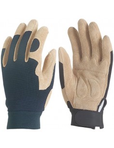 Gants paume cuir velours inserts matelassés
