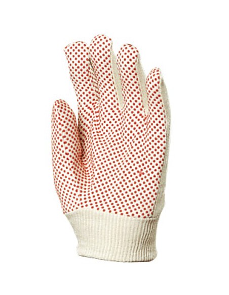 Gants coton croisé paume picots 4160