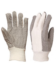 Gants coton croisé paume picots 4160