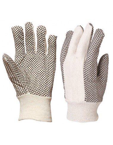 Gants coton croisé paume picots 4160