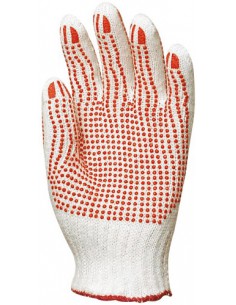 Gants tricotés lourds polycoton paume picots 4350