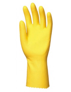 Gants de protection contre les risques chimiques et bactériologiques en latex naturel jaune