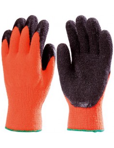 Gants coton acrylique fluo enduit latex crêpé 6530