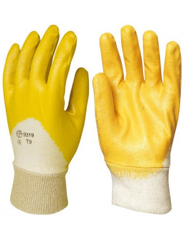 Gants nitrile léger jaune support coton 9320