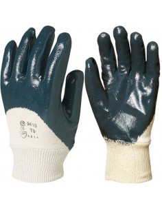 Gants nitrile léger bleu support coton 9420