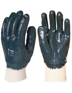 Gants nitrile léger bleu dos enduit 9450