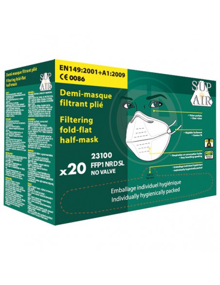 Masque à usage court pliable type FFP1 NR D SL 23100