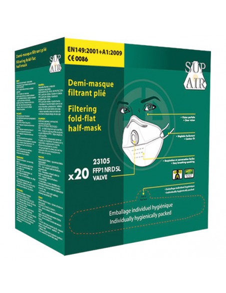 Masque à usage court pliable valve type FFP1 NR D SL 23105