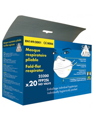 Masque usage court pliable type FFP2 NR D SL  23200