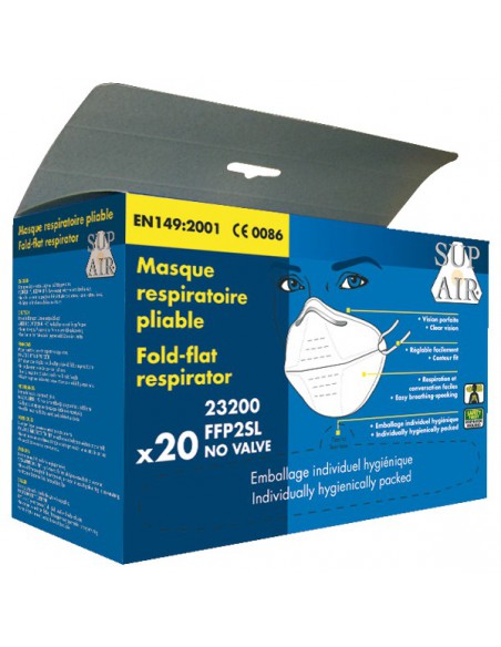 Masque usage court pliable type FFP2 NR D SL  23200