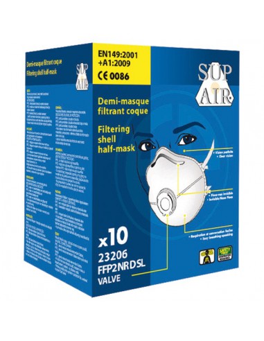 Masque coque valve à usage court type FFP2 NR D SL 23206