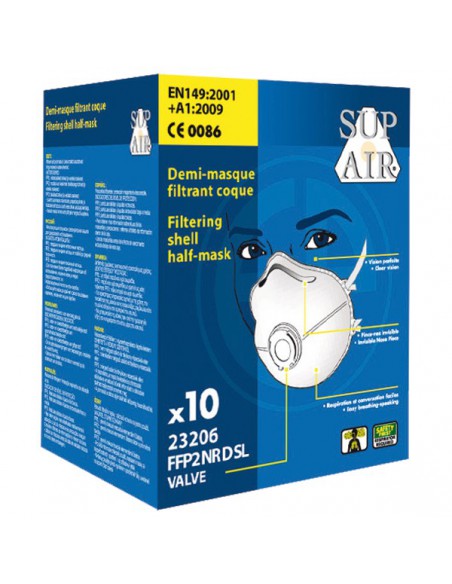 Masque coque valve à usage court type FFP2 NR D SL 23206