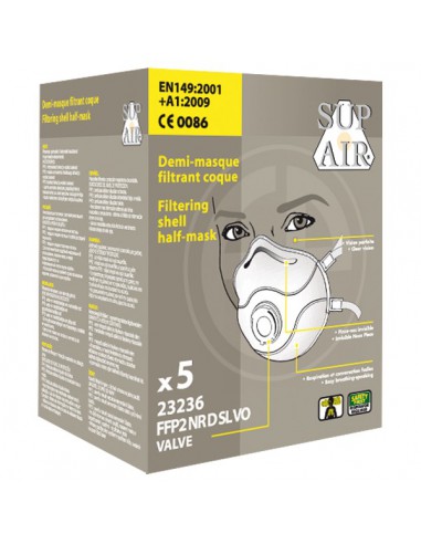 Masque à usage court vapeurs organiques FFP2 NR D SL VO 23236