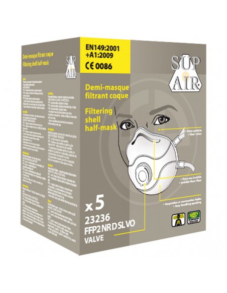 Masque à usage court vapeurs organiques FFP2 NR D SL VO 23236