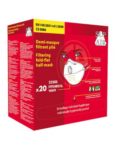 Masque à usage court pliable valve type FFP3 NR D SL 23305