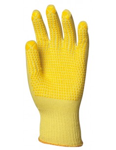Gants de protection contre les risques mécaniques, tricoté moyen fils kevlar, paume picots PVC