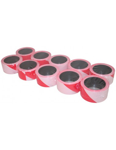 Lot de 10 rouleaux de signalisation rouge blanc 70010