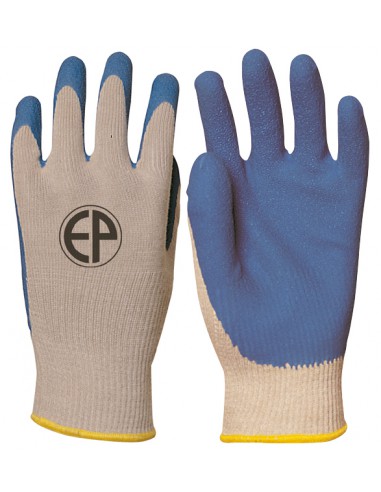 Gants de protection contre les risques mécaniques, double enduction latex condensé crêpé sur coton, dos aéré