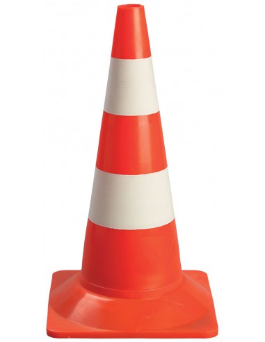 Cône de signalisation 50 cm rouge blanc 70300