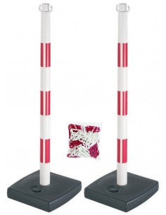 Kit chantier 2 poteaux PVC sur socle avec chaîne 70327 2