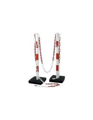 Kit chantier 2 poteaux PVC sur socle avec chaîne 70327
