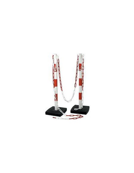 Kit chantier 2 poteaux PVC sur socle avec chaîne 70327