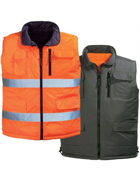 Gilet matelassé haute visibilité EN471 classe 2 réversible 7HWG