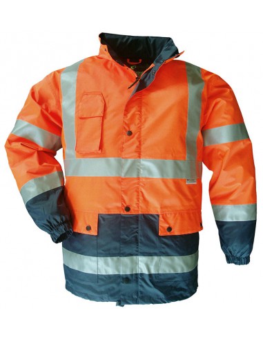 Veste de pluie haute visibilité EN471 classe 3 en polyester Oxford 7AIJ