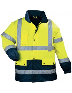 Veste de pluie haute visibilité EN471 classe 3 en polyester Oxford 7AIJ 2
