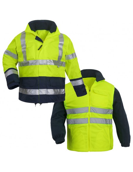 Parka haute visibilité EN471 classe 3 veste amovible 7AIF