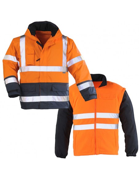 Parka haute visibilité EN471 classe 3 veste amovible 7AIF