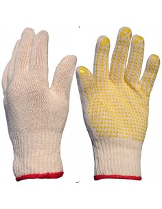 Gants tricotés léger coton paume picots 4360