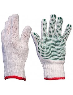 Gants tricotés lourds coton polyester paume picots 4348