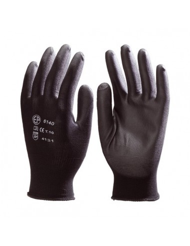 Gants légers fine enduction polyuréthane noir 6140