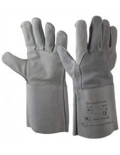Gants de protection soudeur contre les risques mécaniques, thermiques et électrostatiques, paume cuir fleur extra souple, dos et