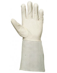 Gants de protection soudeur "Argon" contre les risques mécaniques, paume et dos cuir fleur d'agneau extra souple, manchette croû