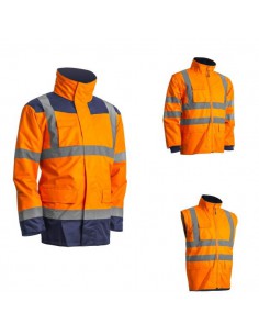 Parkas haute visibilité EN ISO 20471 classe 3 veste/gilet amovible - 7KAN