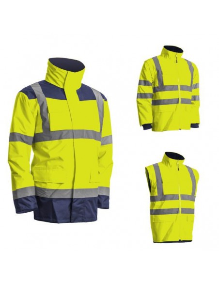 Parkas haute visibilité EN ISO 20471 classe 3 veste/gilet amovible - 7KAN