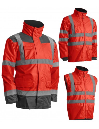 Parkas haute visibilité EN ISO 20471 classe 3 veste/gilet amovible - 7KAN