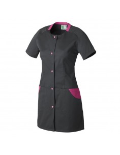 Blouse bicolore polycoton manches courtes