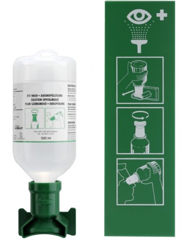 Station lave œil de 500 ml de solution ophtalmique stérile