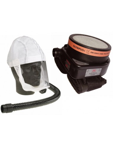 Ensemble autonome de ventilation assistée, protection respiratoire combinée vapeurs organiques et particules toxiques